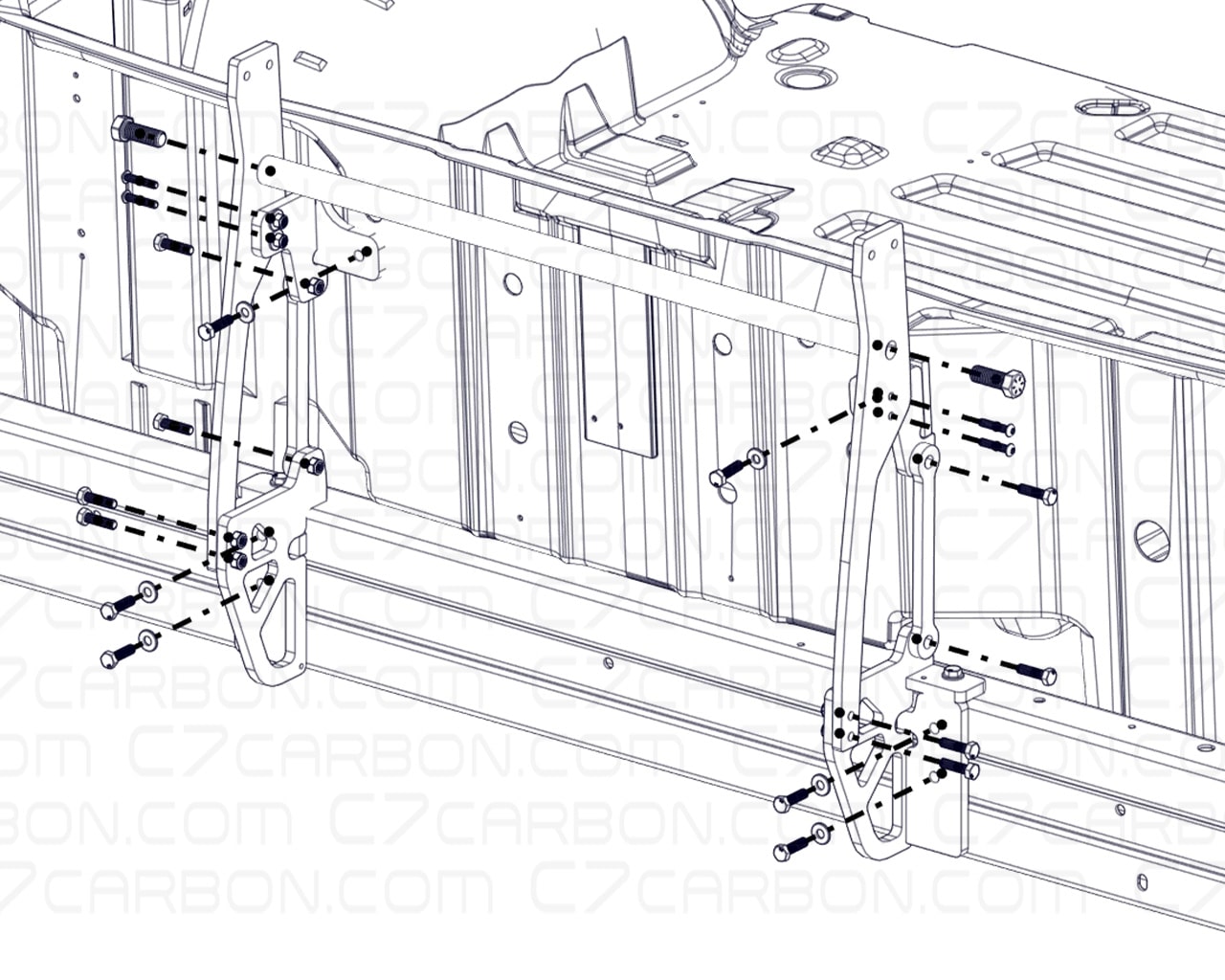 Corvette C6 | Chassis Mount For Spoiler Rear Wing - Image 2