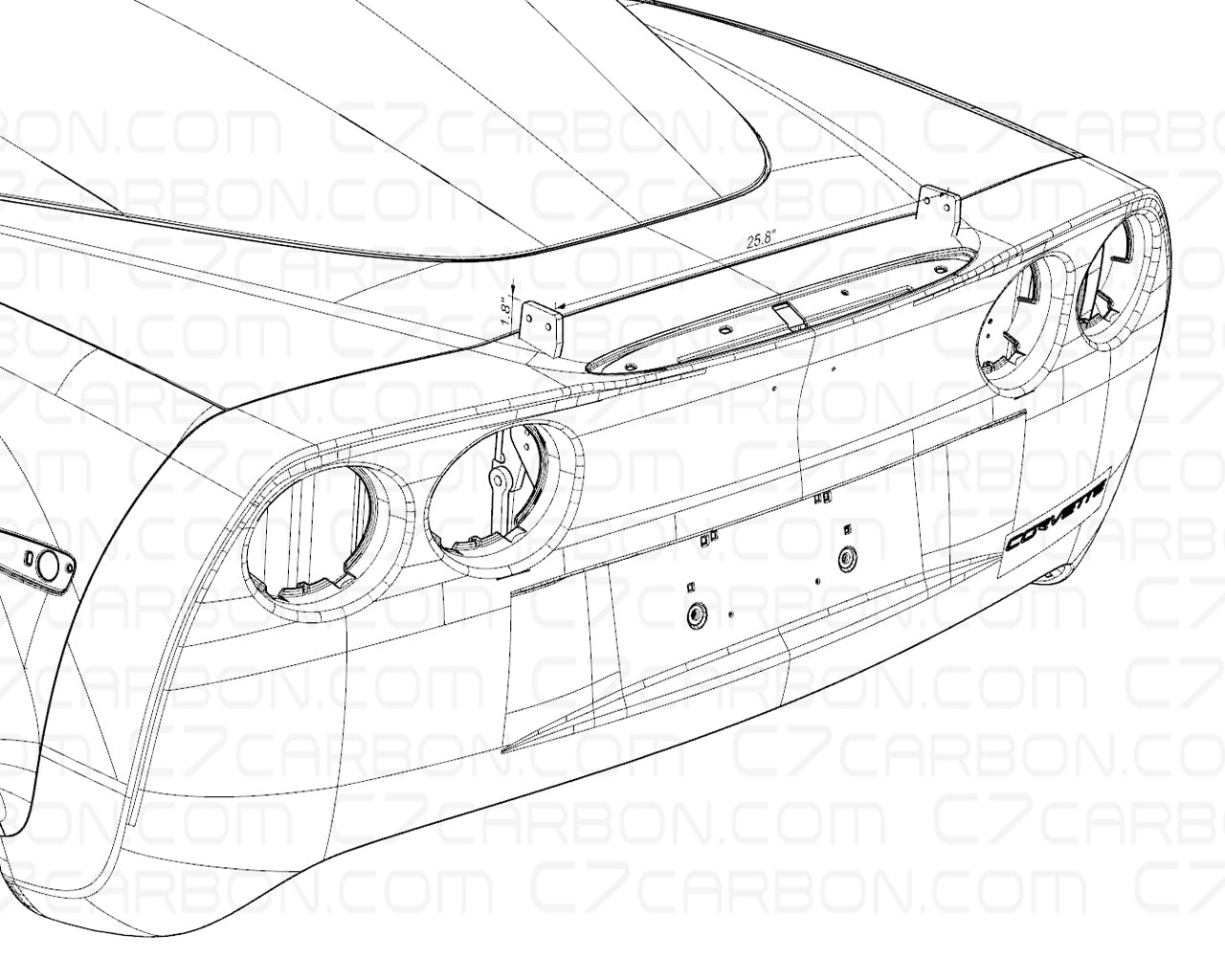 Corvette C6 | Chassis Mount For Spoiler Rear Wing - Image 4