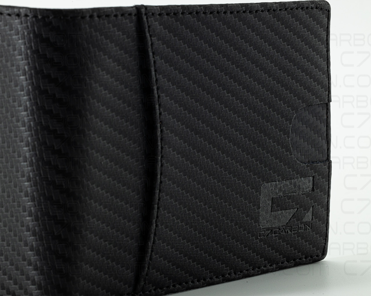 Carbon Fiber Leather Wallet Bifold With RFID Blocking - Image 2