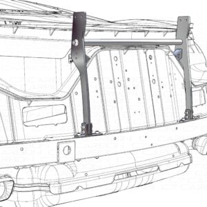 Side view technical illustration of C8 spoiler chassis mount.